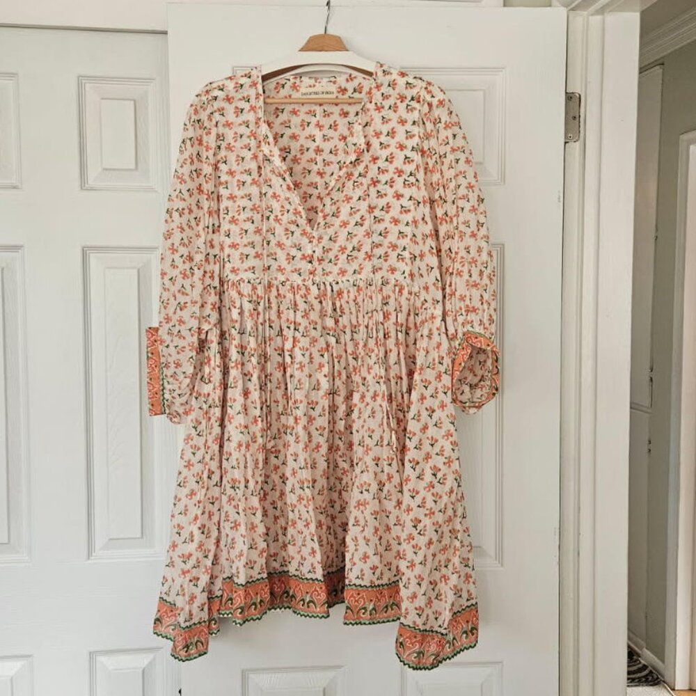 Daughters of India - Kyra Mini Dress ~ Coral (XL) - Like New